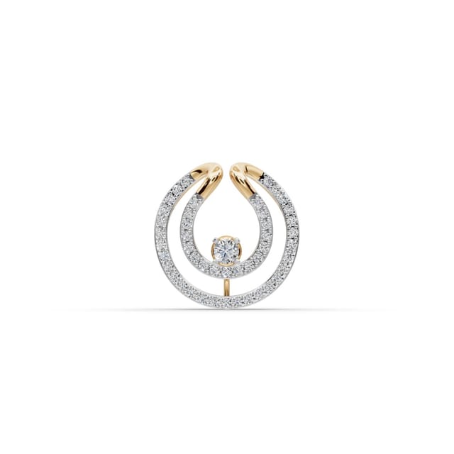 Pristine Cascade Round Lab-Grown Diamond Solitaire Pendant in yellow gold, set with lab-grown diamonds