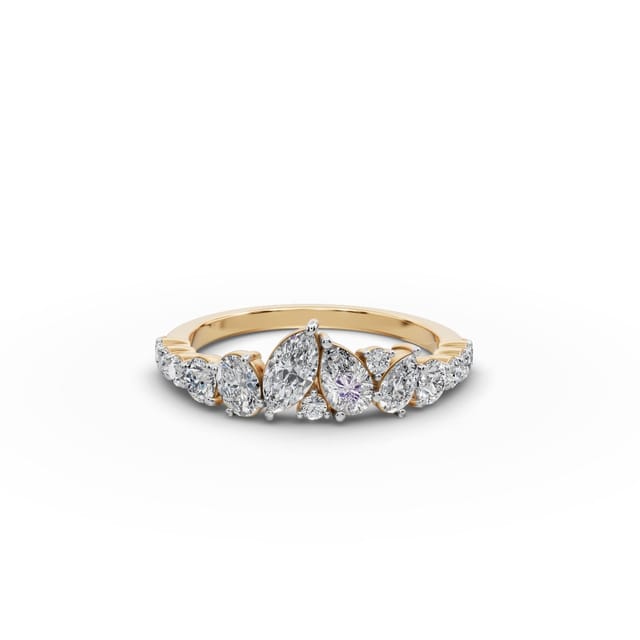 Morning Line Round Lab-Grown Diamond Bands Ring in yellow gold, set with lab-grown diamonds