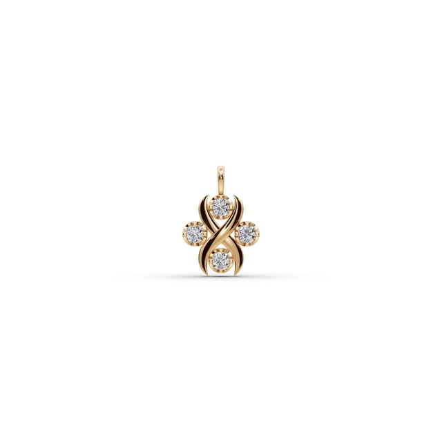 Majestic Bloom Round Lab-Grown Diamond Cluster Pendant in yellow gold, set with lab-grown diamonds