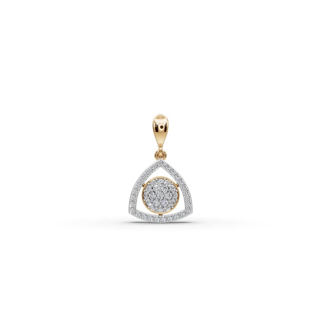 Midnight Bloom Round Lab-Grown Diamond Cluster Pendant in yellow gold, set with lab-grown diamonds
