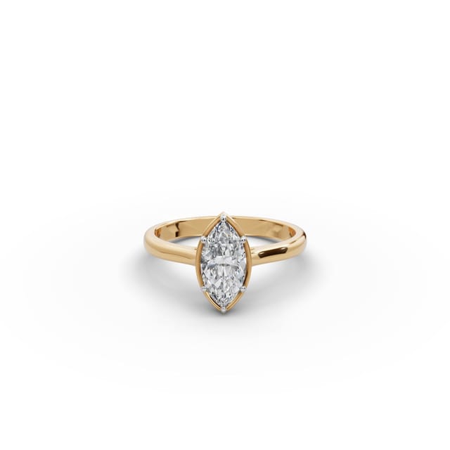 Luminous Ember Marquise Lab-Grown Diamond Solitaire Ring in yellow gold, set with lab-grown diamonds