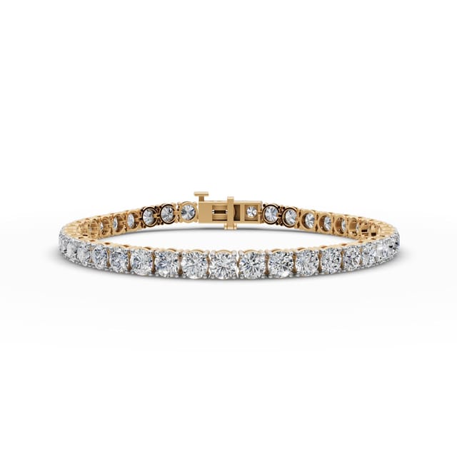 Luminous Muse Round Lab-Grown Diamond Tennis Bracelet in yellow gold, set with lab-grown diamonds