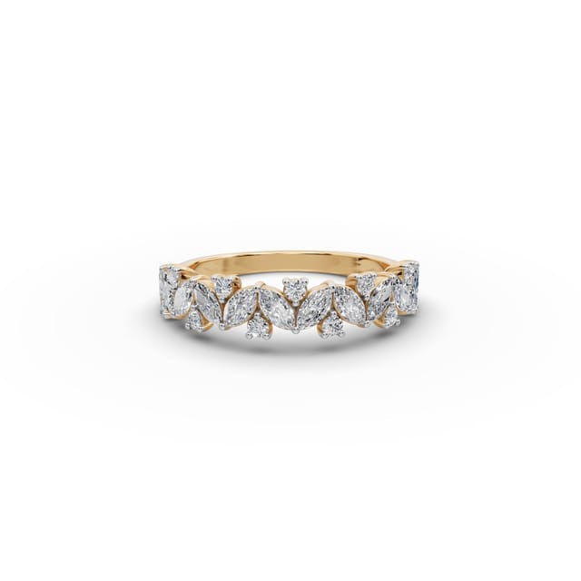 Luminous Ember Marquise Lab-Grown Diamond Bands Ring in yellow gold, set with lab-grown diamonds