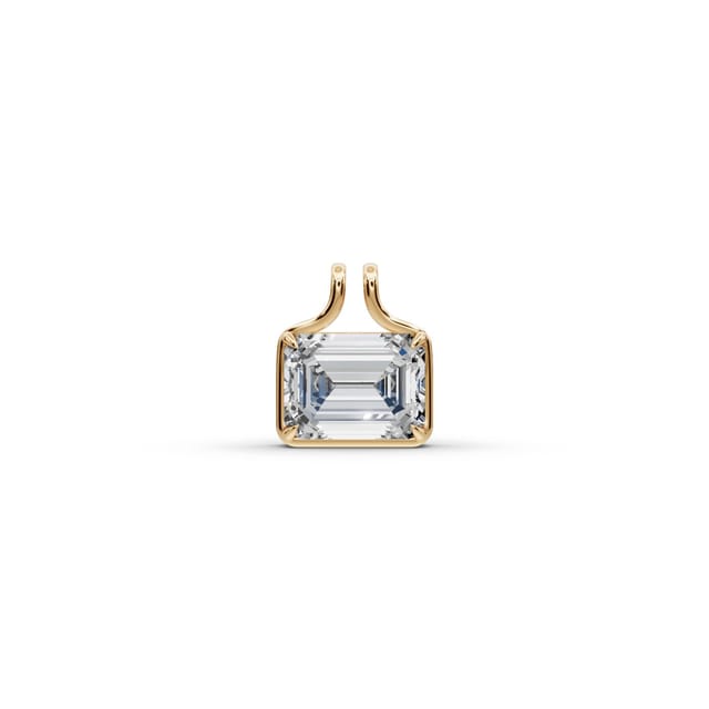 Eternal Sparkle Emerald Lab-Grown Diamond Solitaire Pendant in yellow gold, set with lab-grown diamonds