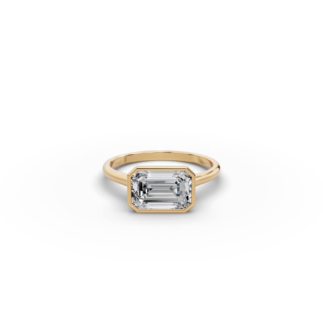 Royal Ember Emerald Lab-Grown Diamond Solitaire Ring in yellow gold, set with lab-grown diamonds