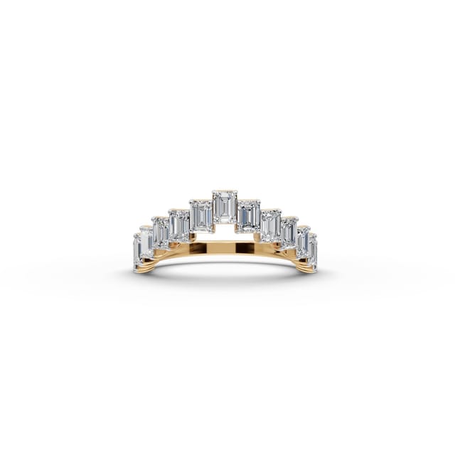 Enduring Light Emerald Lab-Grown Diamond Bands Ring in yellow gold, set with lab-grown diamonds