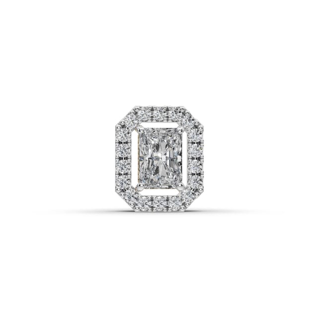 Elegant Bloom Radiant Lab-Grown Diamond Halo Pendant in yellow gold, set with lab-grown diamonds