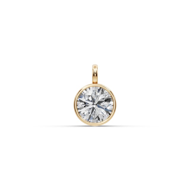 Radiant Promise Round Lab-Grown Diamond Solitaire Pendant in yellow gold, set with lab-grown diamonds