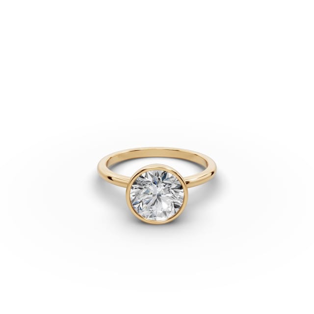 Everlasting Muse Round Lab-Grown Diamond Solitaire Ring in yellow gold, set with lab-grown diamonds