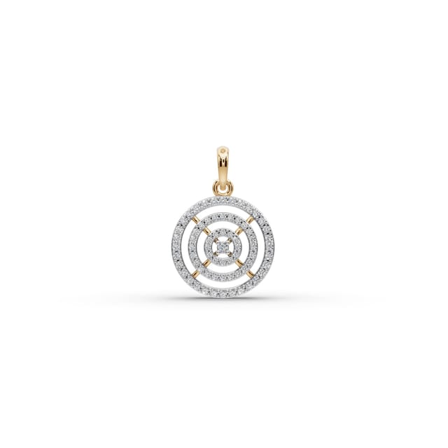 Iconic Signature Round Lab-Grown Diamond Cluster Pendant in yellow gold, set with lab-grown diamonds