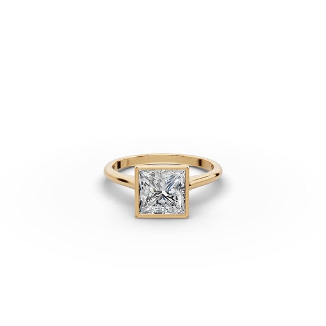 Majestic Muse Princess Lab-Grown Diamond Solitaire Ring in yellow gold, set with lab-grown diamonds