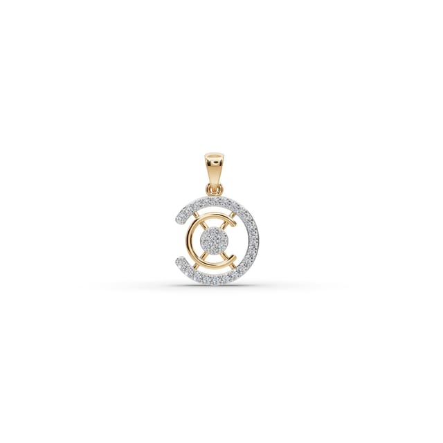 Pristine Promise Round Lab-Grown Diamond Cluster Pendant in yellow gold, set with lab-grown diamonds