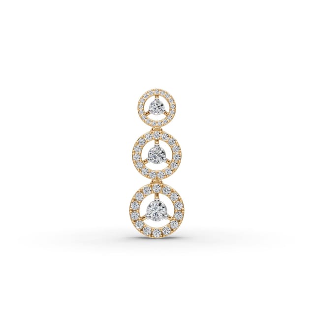 Graceful Glow Round Lab-Grown Diamond Cluster Pendant in yellow gold, set with lab-grown diamonds