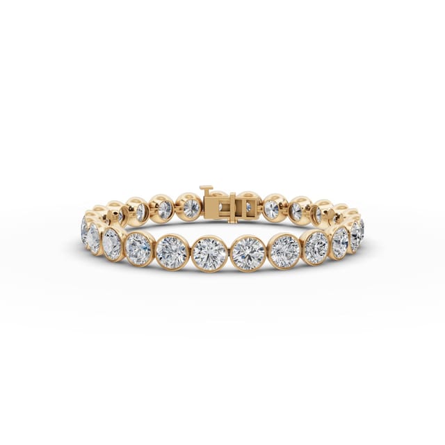 Graceful Grace Round Lab-Grown Diamond Tennis Bracelet in yellow gold, set with lab-grown diamonds