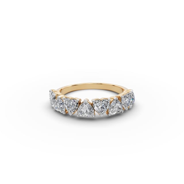 Majestic Signature Heart Lab-Grown Diamond Bands Ring in yellow gold, set with lab-grown diamonds