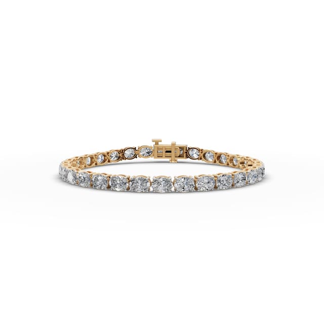 Morning Trail Oval Lab-Grown Diamond Tennis Bracelet in yellow gold, set with lab-grown diamonds