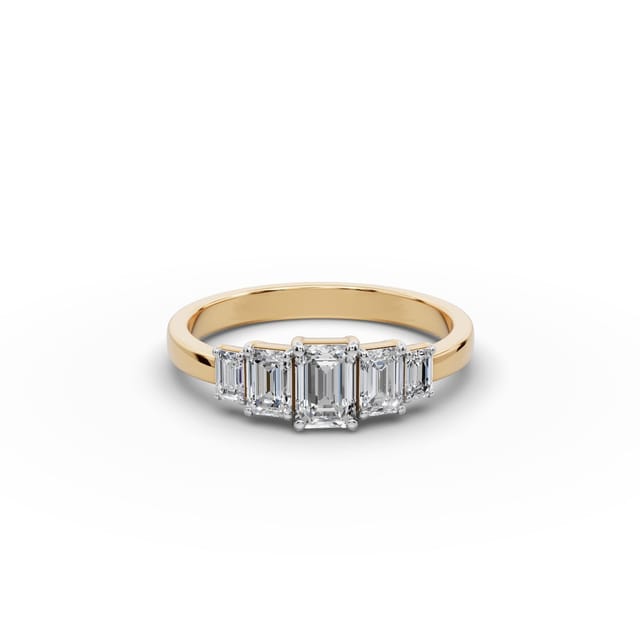 Infinite Glow Emerald Lab-Grown Diamond Five Stone Ring in yellow gold, set with lab-grown diamonds