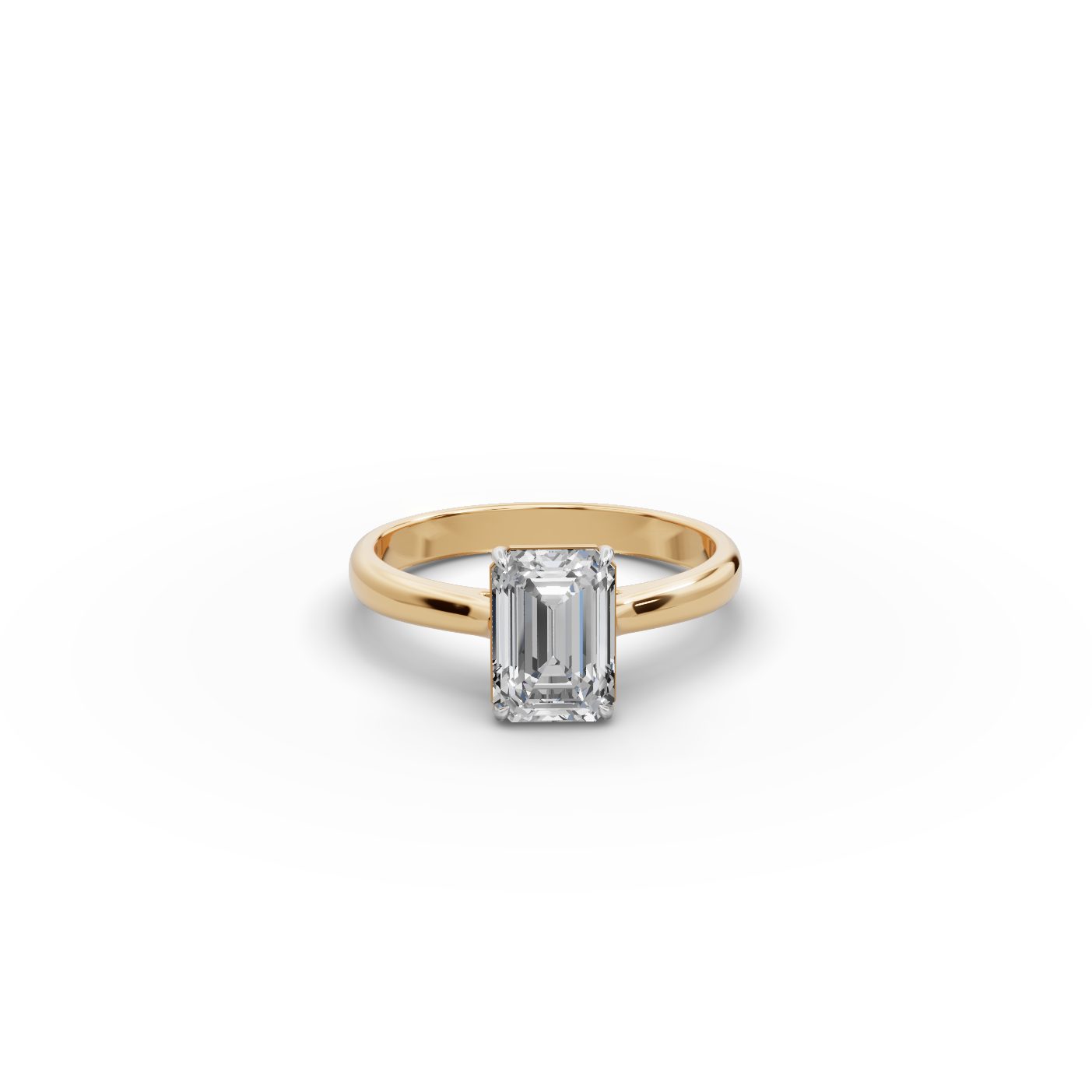 Iconic Whisper Emerald Lab-Grown Diamond Solitaire Ring in yellow gold, set with lab-grown diamonds