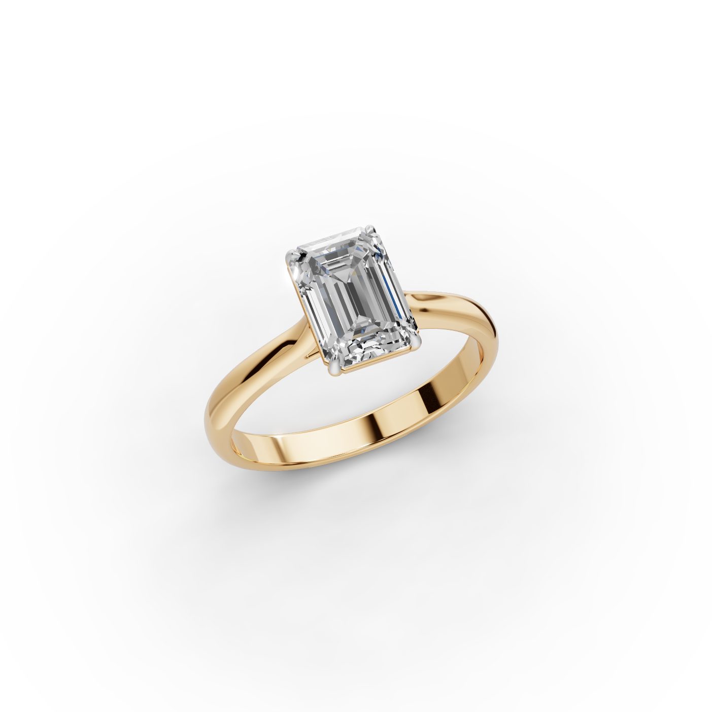 Iconic Whisper Emerald Lab-Grown Diamond Solitaire Ring in yellow gold