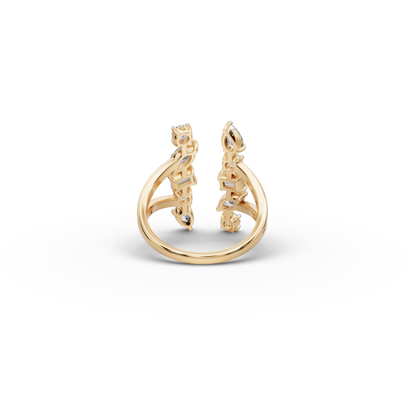 Serene Bloom Round Lab-Grown Diamond Cocktail Ring in yellow gold
