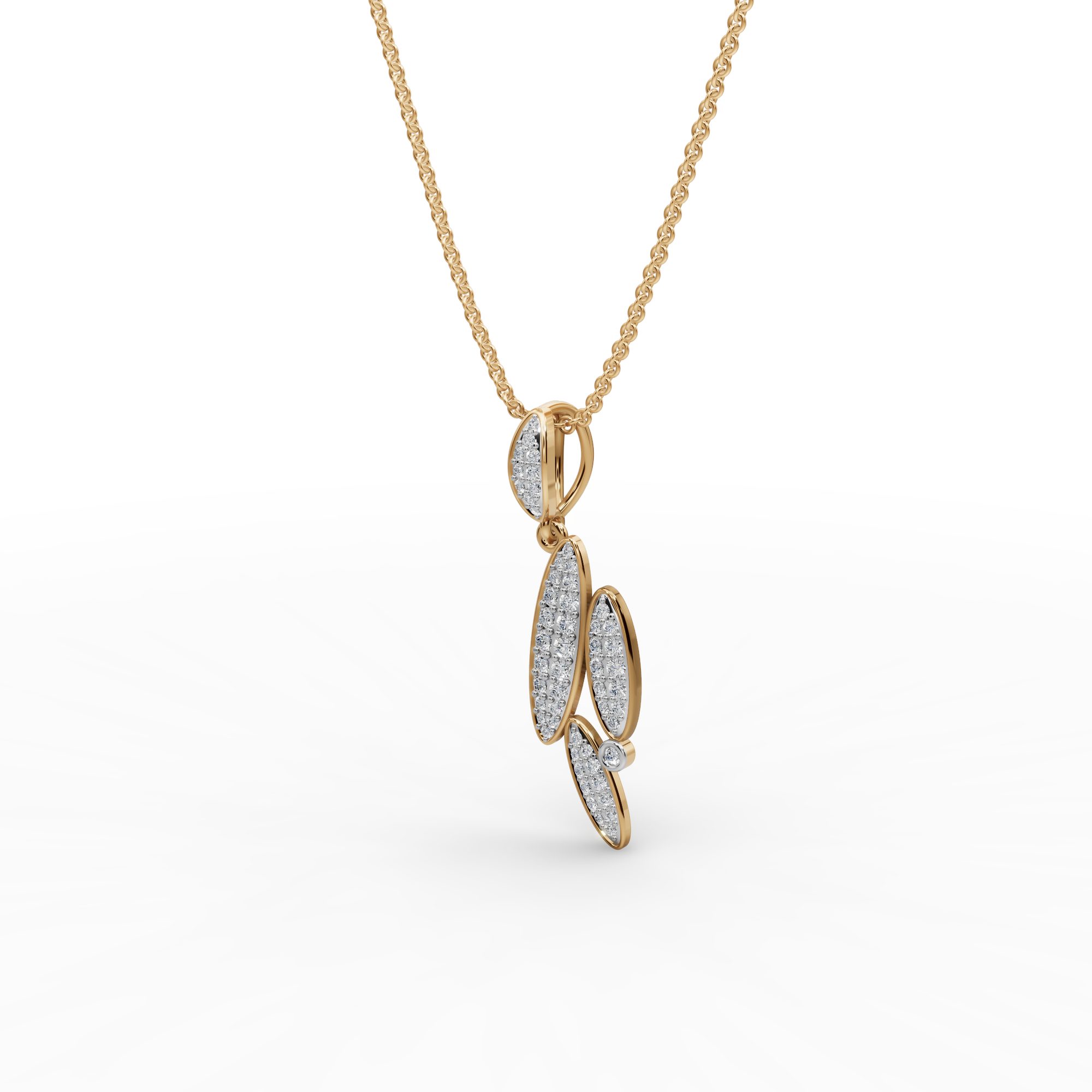 Morning Cascade Round Lab-Grown Diamond Cluster Pendant in yellow gold