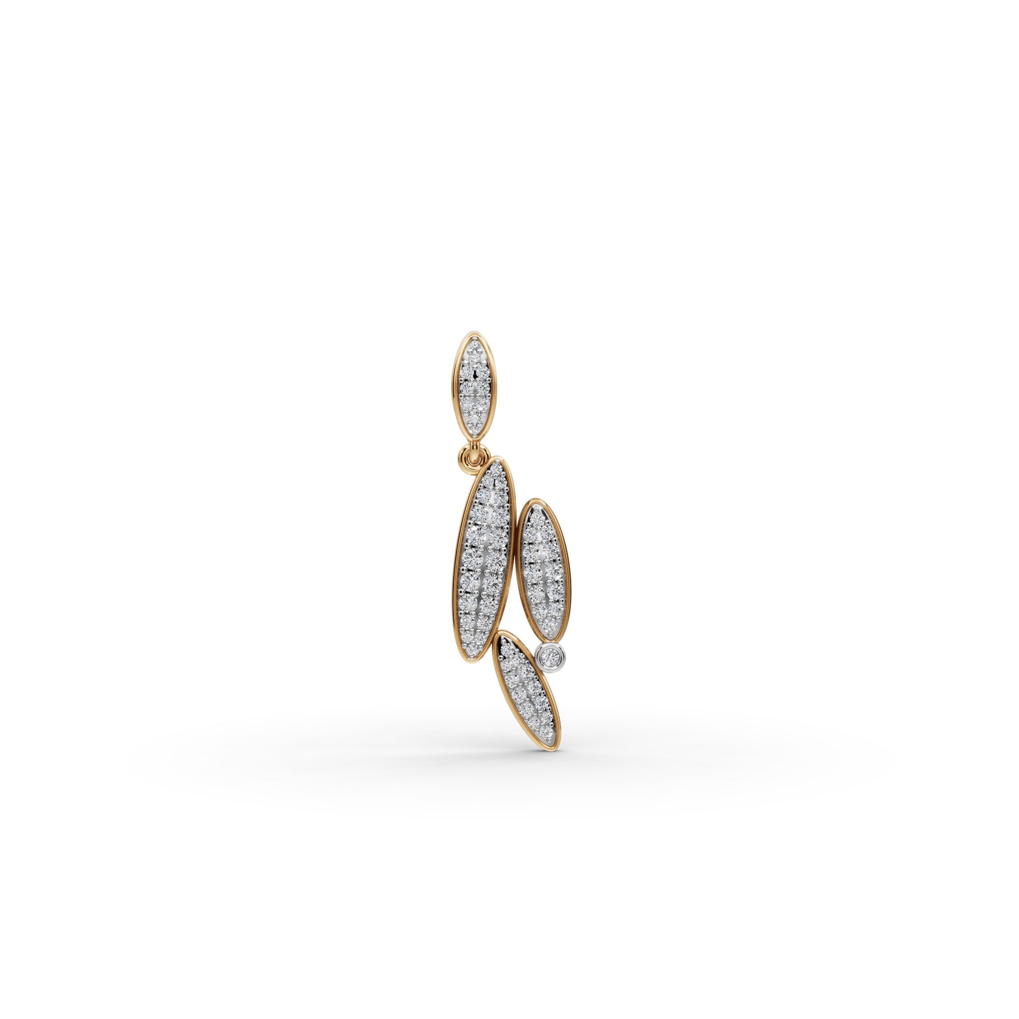 Morning Cascade Round Lab-Grown Diamond Cluster Pendant in yellow gold, set with lab-grown diamonds