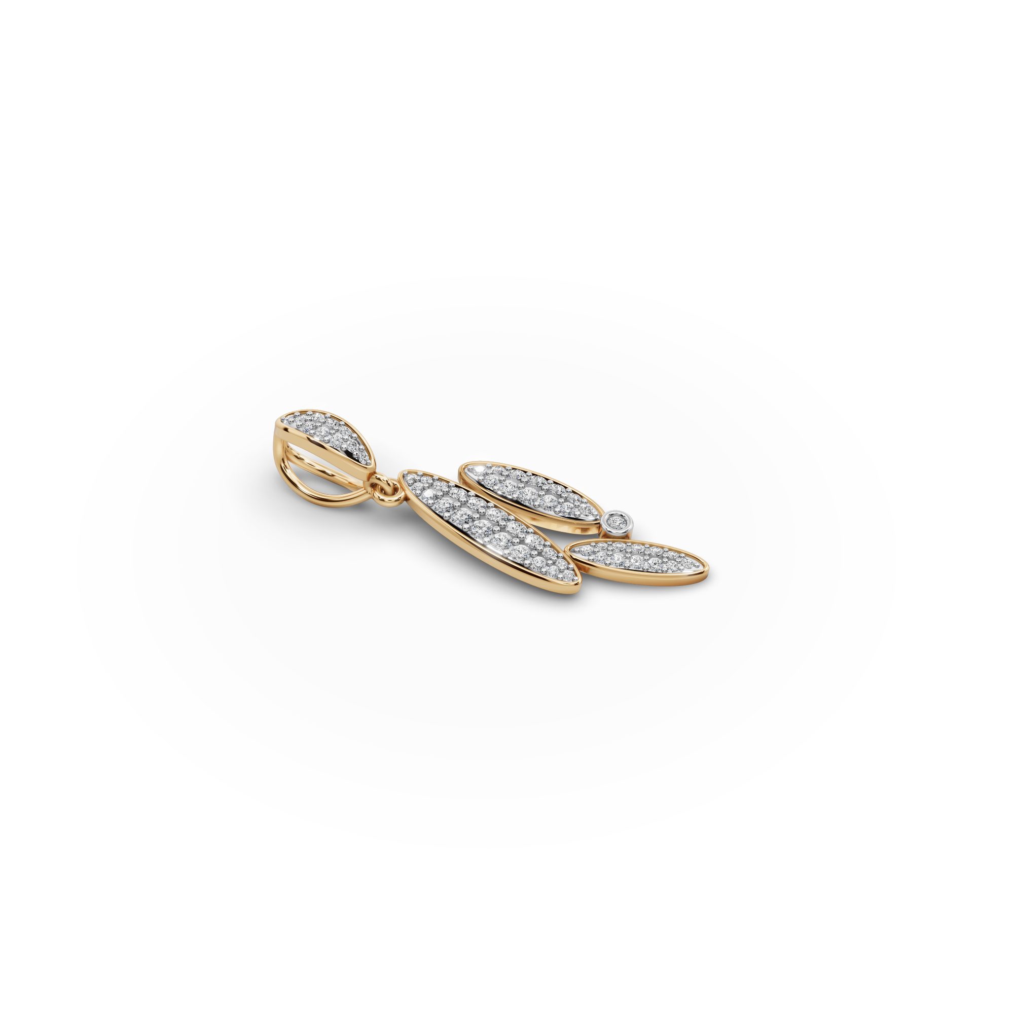 Morning Cascade Round Lab-Grown Diamond Cluster Pendant in yellow gold