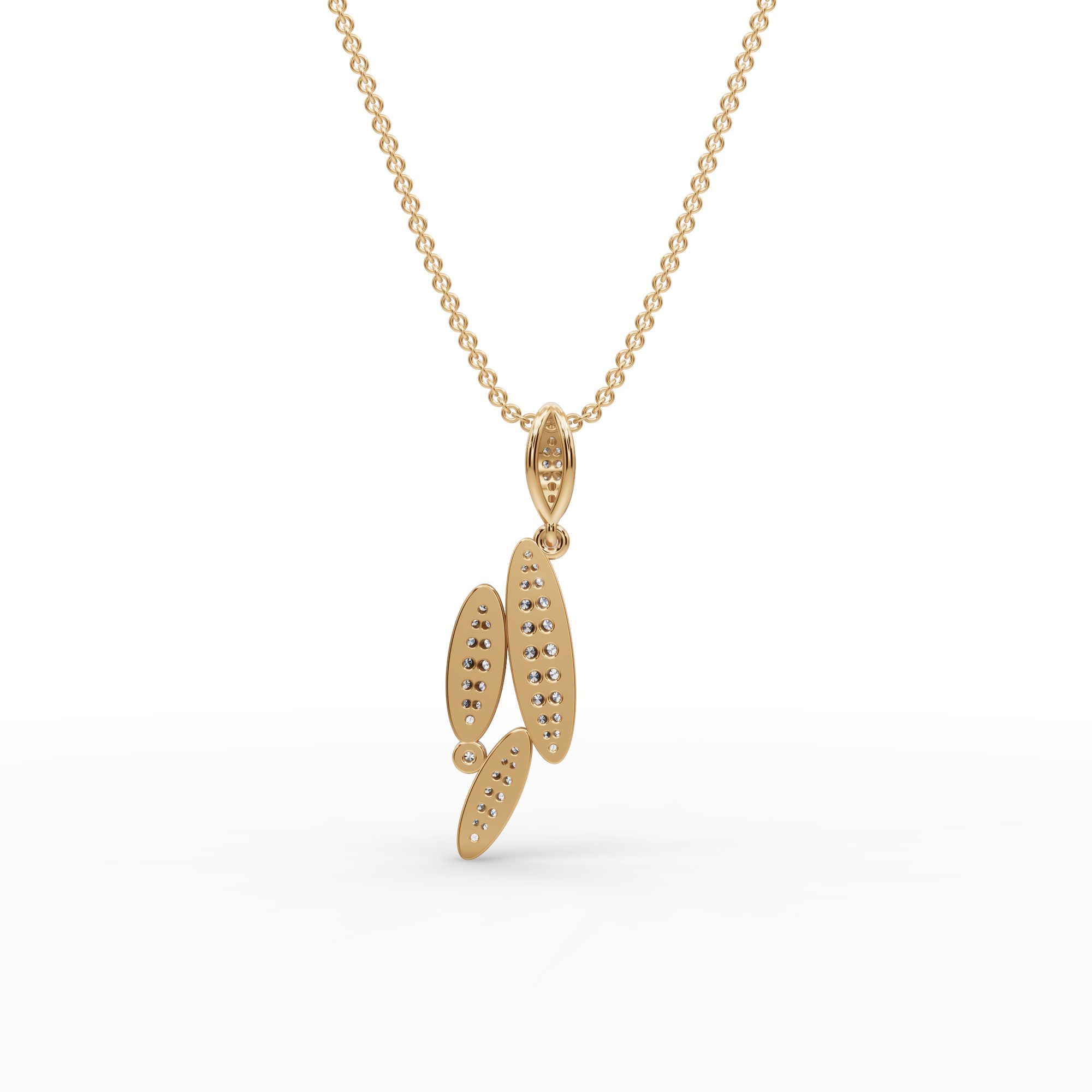 Morning Cascade Round Lab-Grown Diamond Cluster Pendant in yellow gold