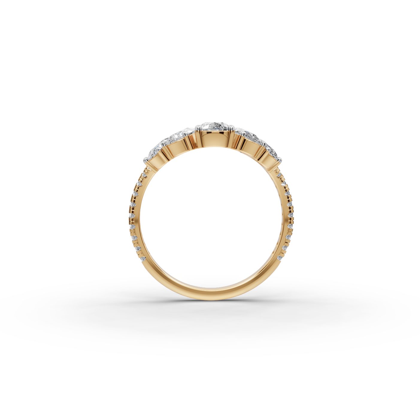 Infinite Aura Pear Lab-Grown Diamond Bands Ring in yellow gold