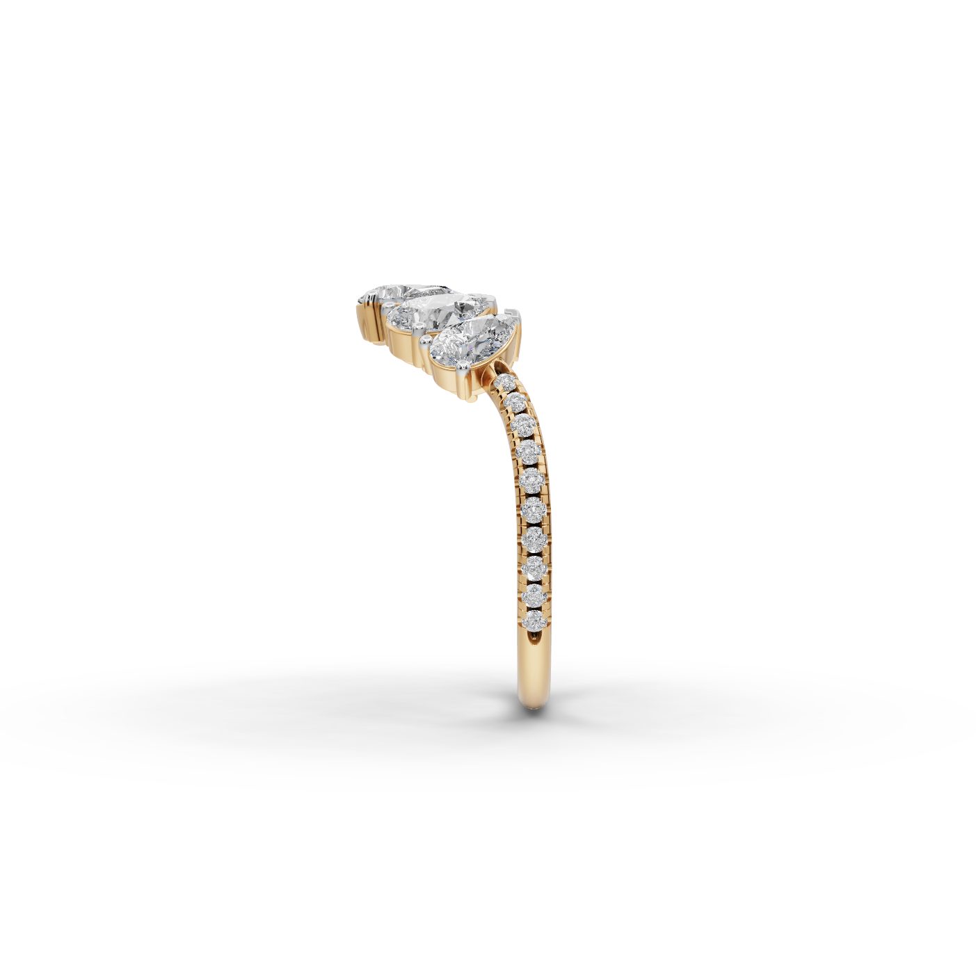Infinite Aura Pear Lab-Grown Diamond Bands Ring in yellow gold