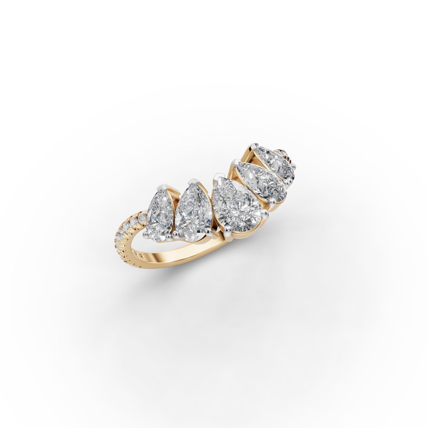 Infinite Aura Pear Lab-Grown Diamond Bands Ring in yellow gold