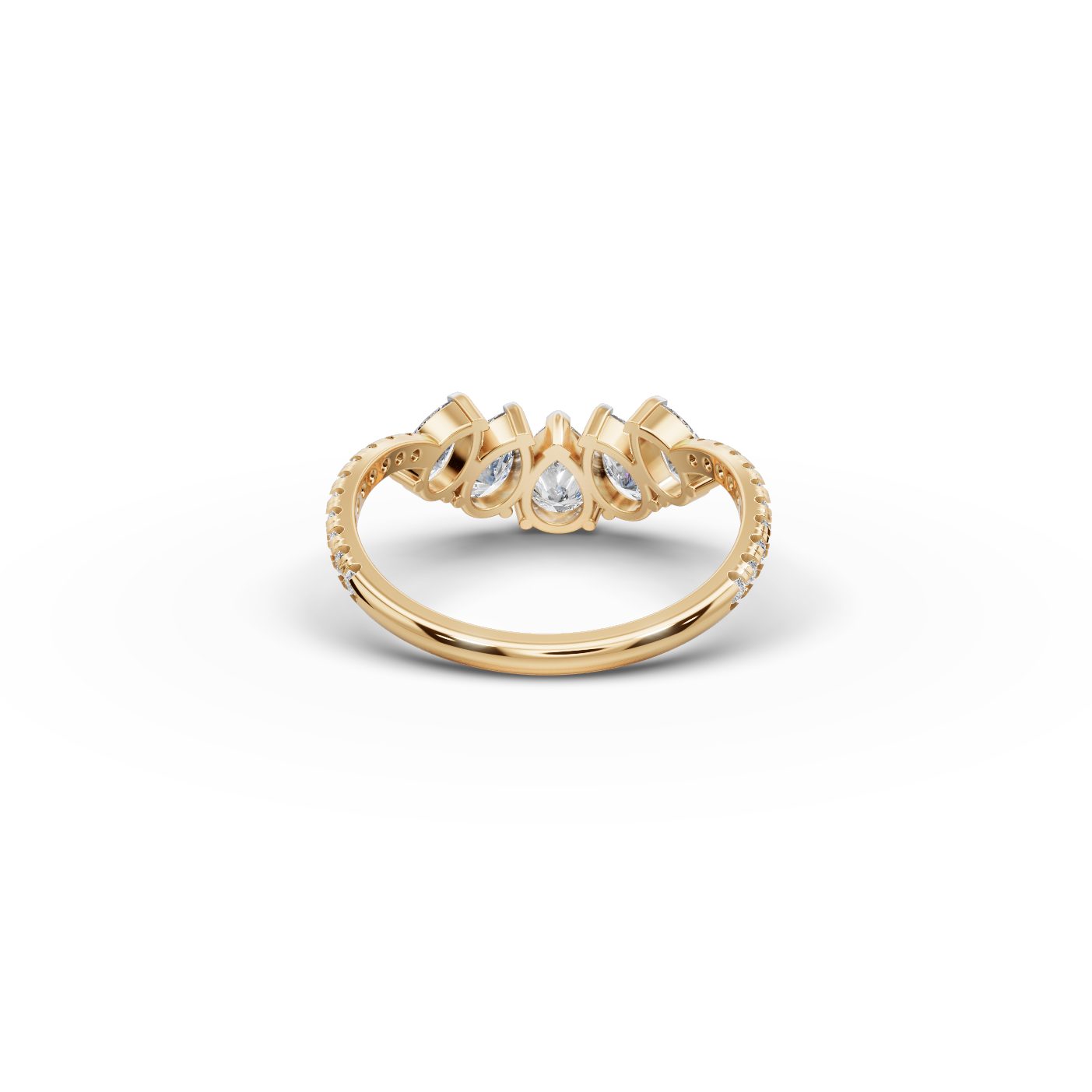Infinite Aura Pear Lab-Grown Diamond Bands Ring in yellow gold