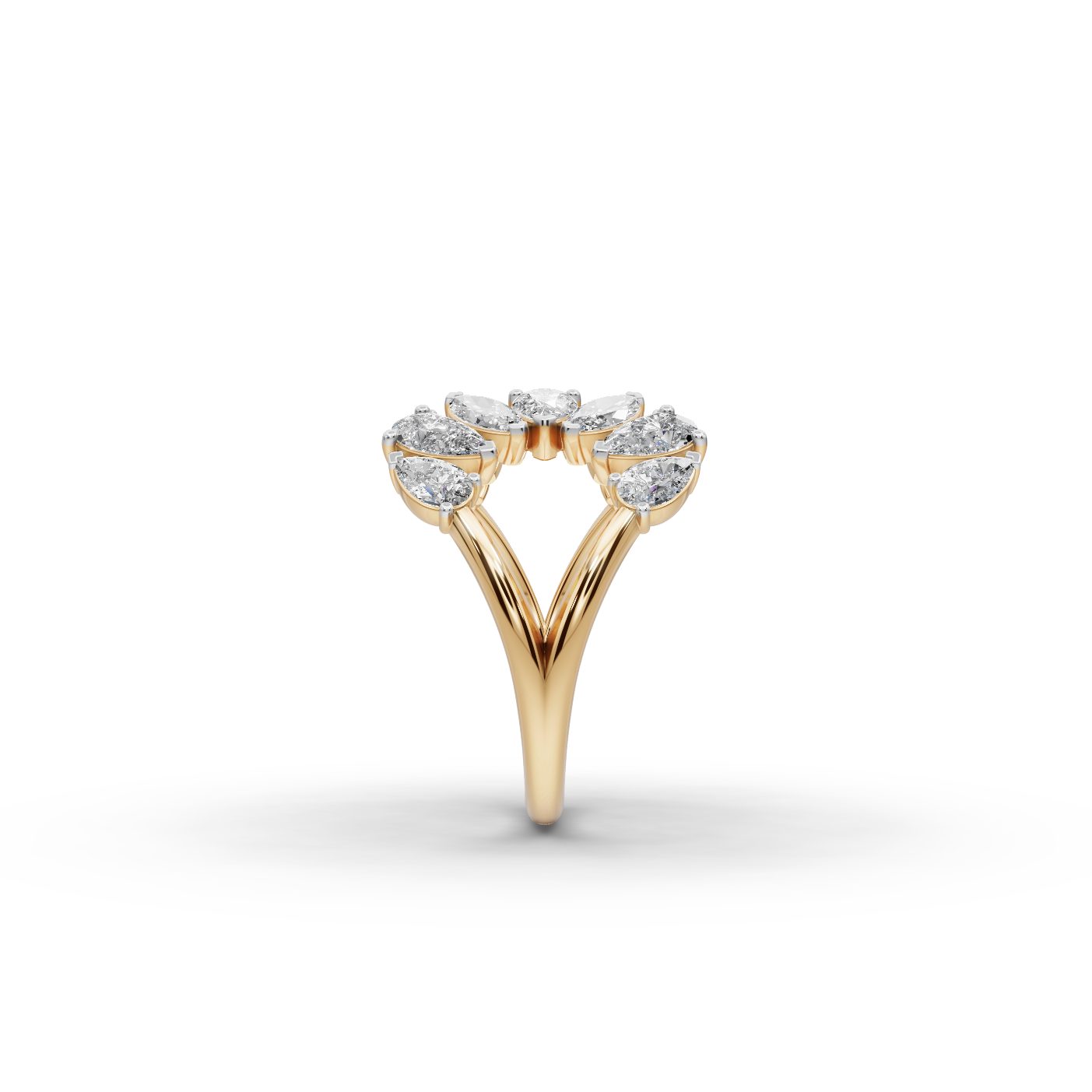 Elegant Ember Pear Lab-Grown Diamond Cocktail Ring in yellow gold