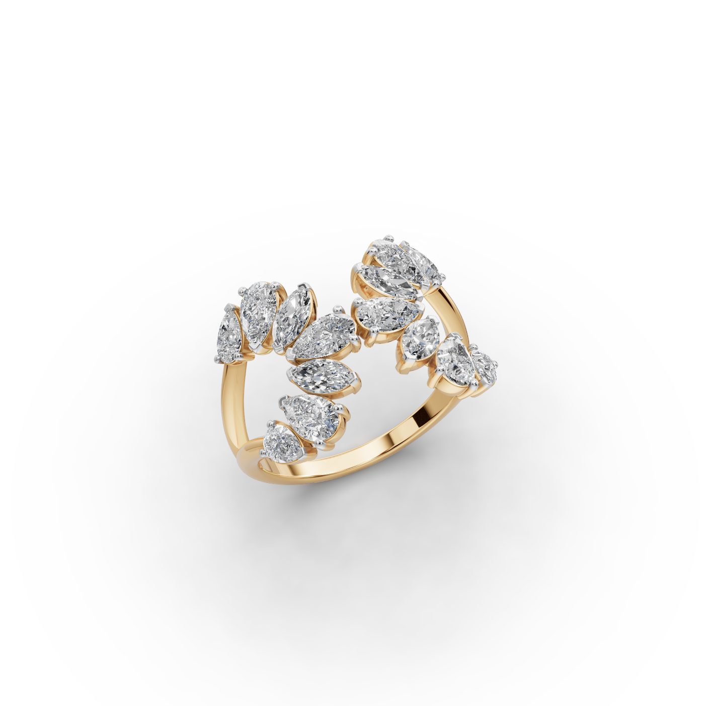 Elegant Ember Pear Lab-Grown Diamond Cocktail Ring in yellow gold