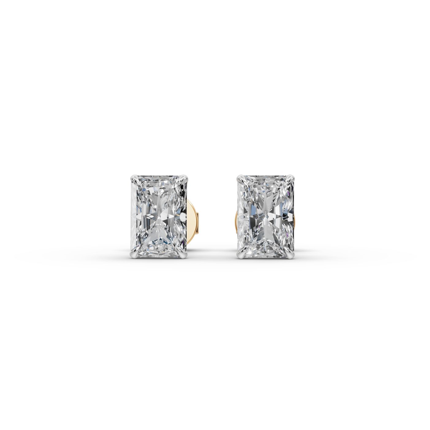 Luminous Trail Radiant Lab-Grown Diamond Studs Earring in yellow gold