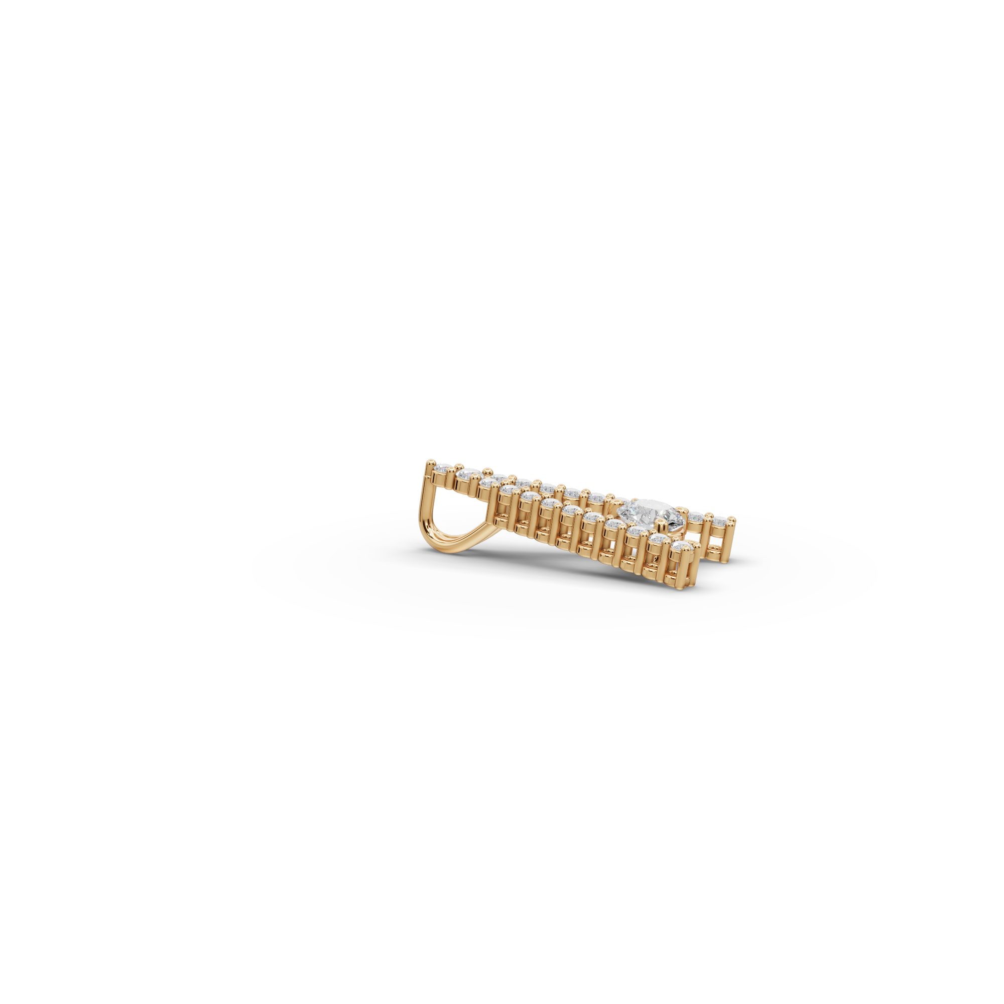 Celestial Whisper Letter A Lab-Grown Diamond Pendant in yellow gold