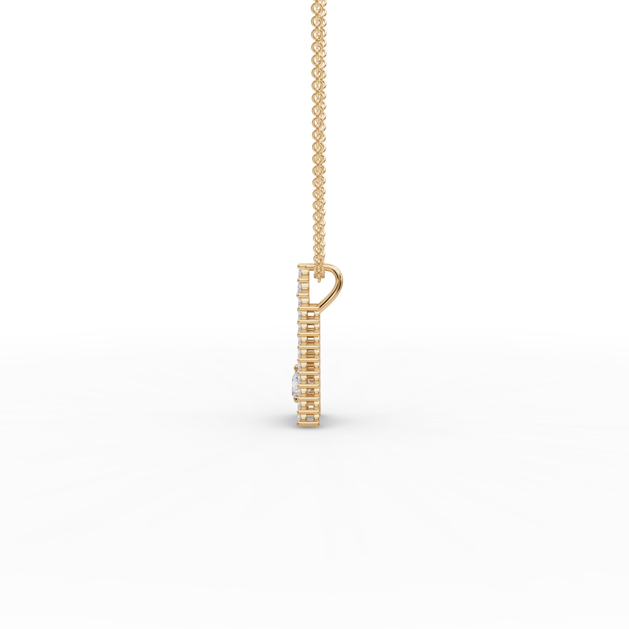 Celestial Whisper Letter A Lab-Grown Diamond Pendant in yellow gold