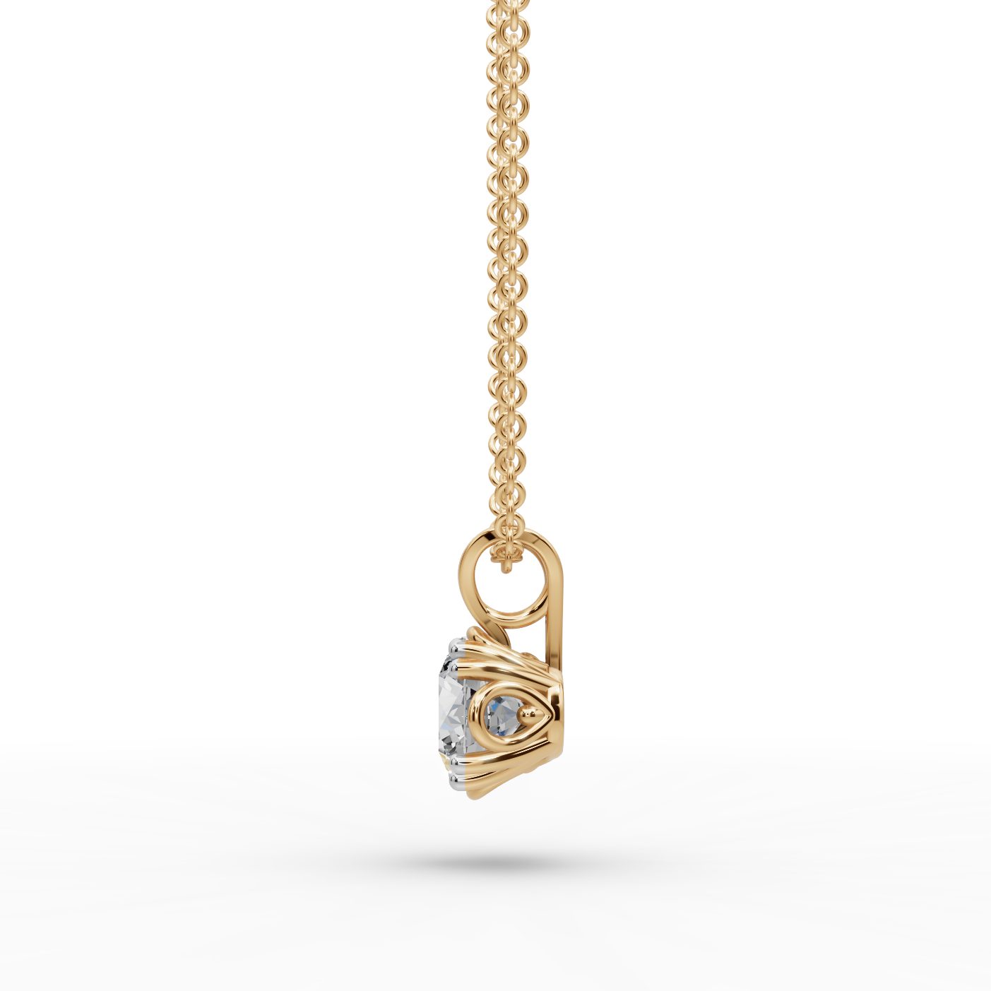 Golden Aura Round Lab-Grown Diamond Solitaire Pendant in yellow gold