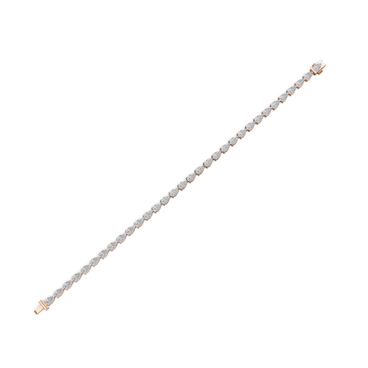Enduring Glow Pear Lab-Grown Diamond Tennis Bracelet in rose gold