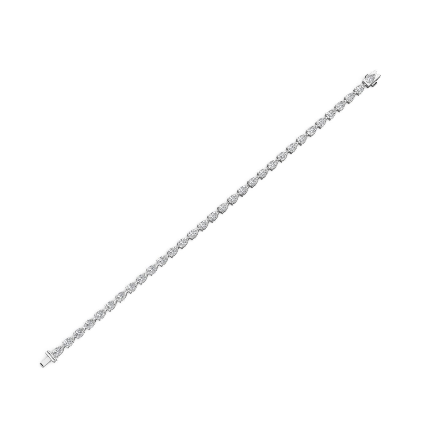 Enduring Glow Pear Lab-Grown Diamond Tennis Bracelet in white gold