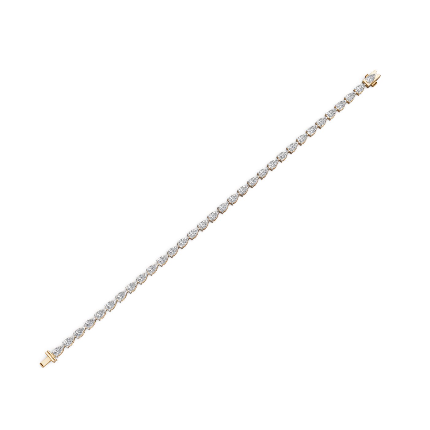 Enduring Glow Pear Lab-Grown Diamond Tennis Bracelet in yellow gold