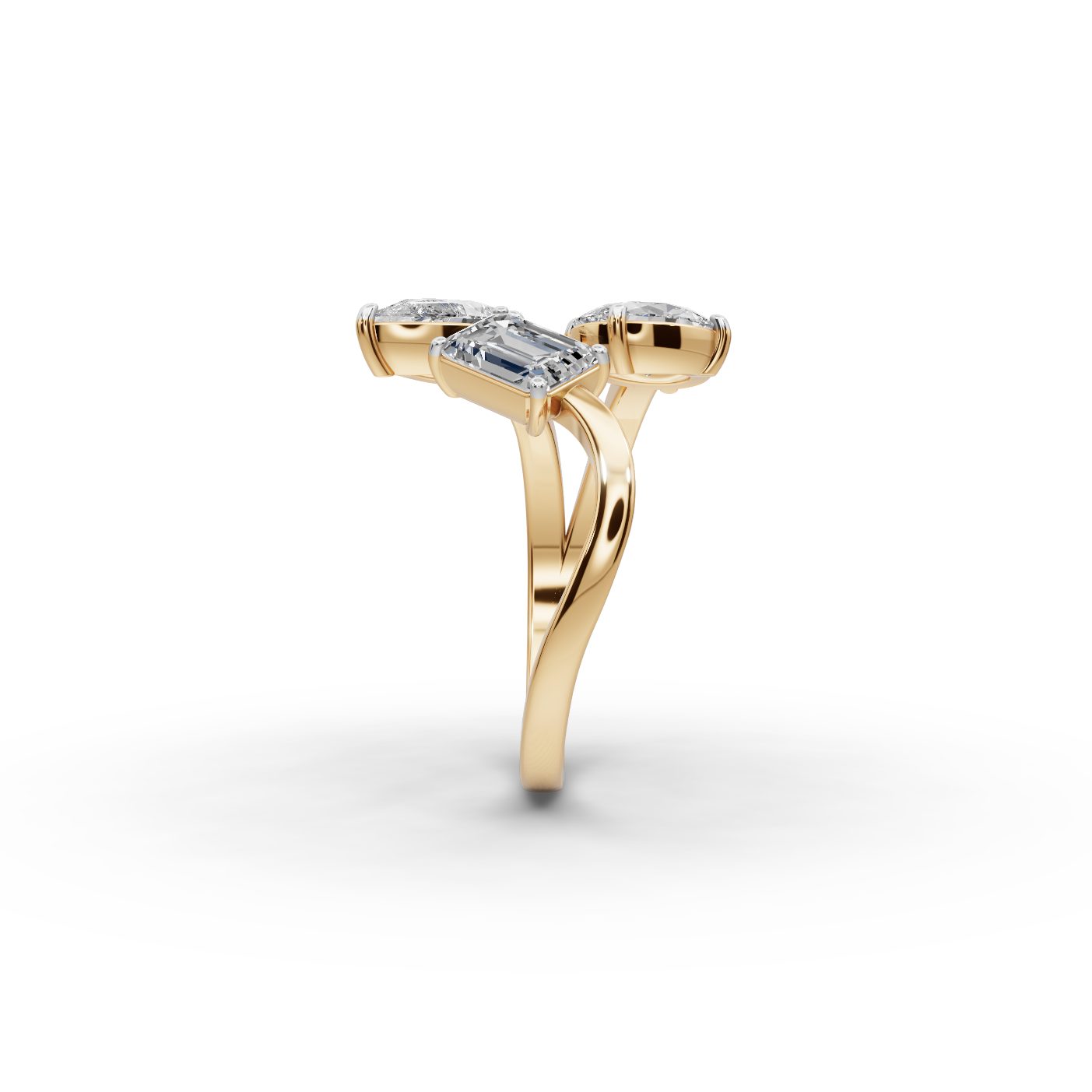 Radiant Sparkle Pear Lab-Grown Diamond Cocktail Ring in yellow gold