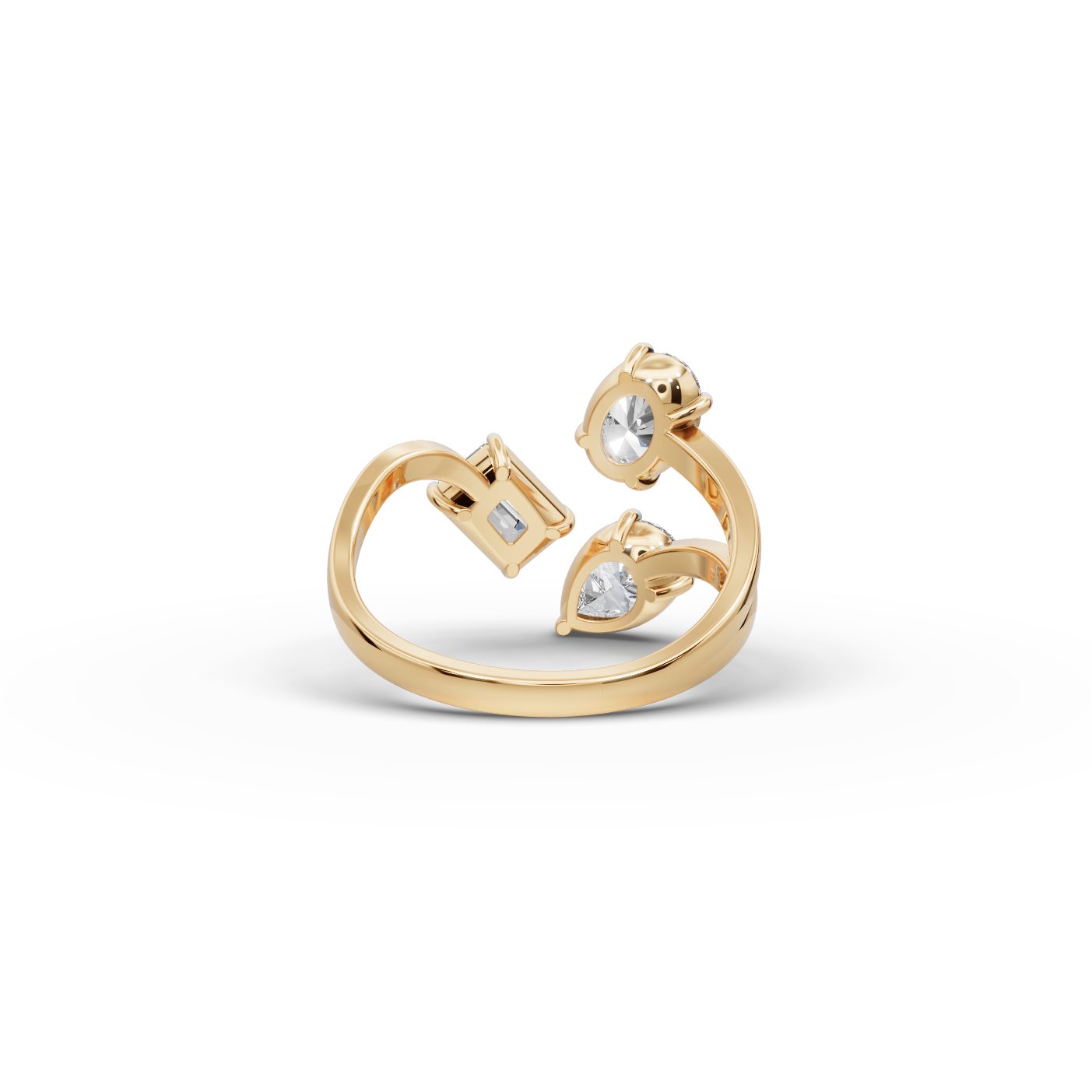 Radiant Sparkle Pear Lab-Grown Diamond Cocktail Ring in yellow gold