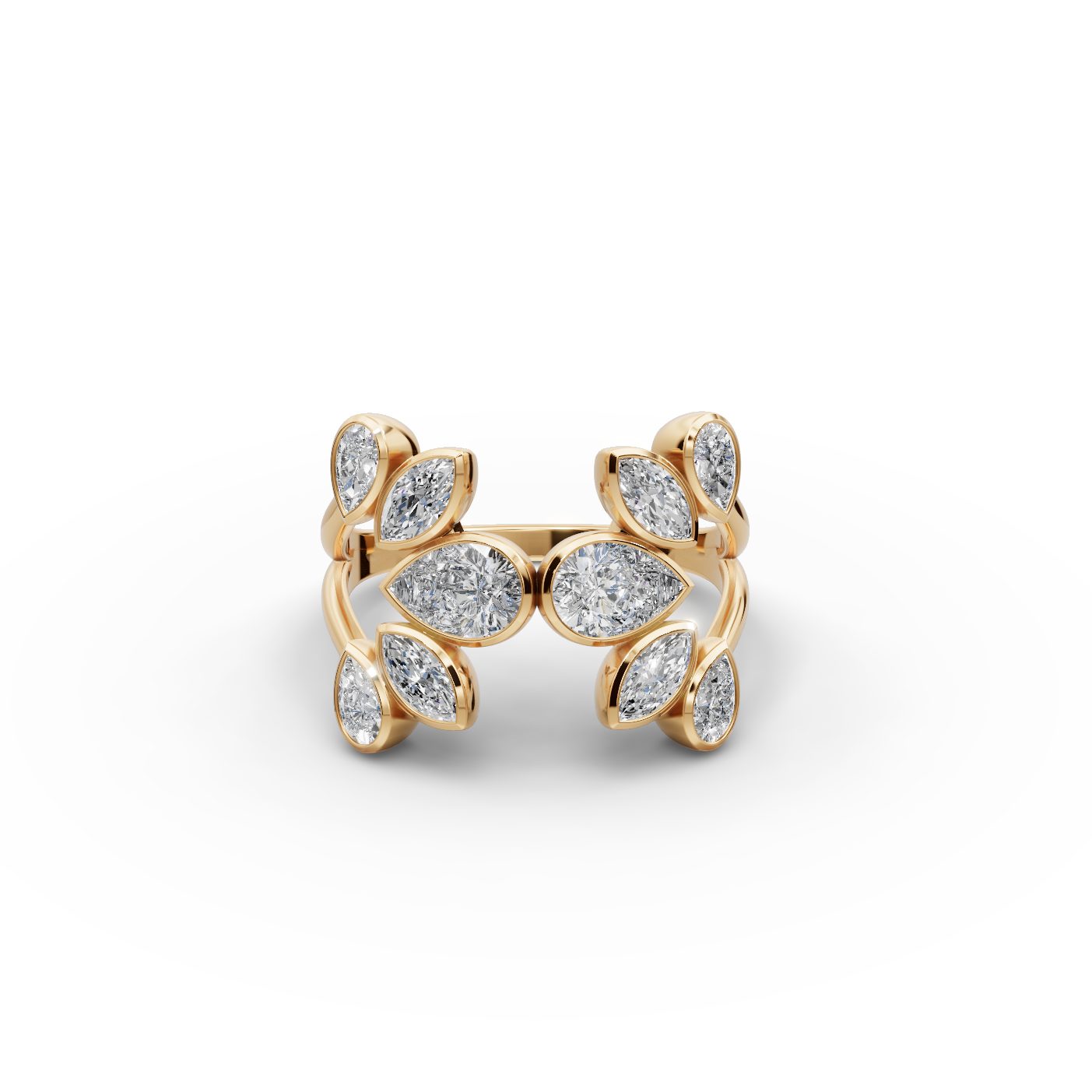 Royal Glow Pear Lab-Grown Diamond Cocktail Ring in yellow gold, set with lab-grown diamonds