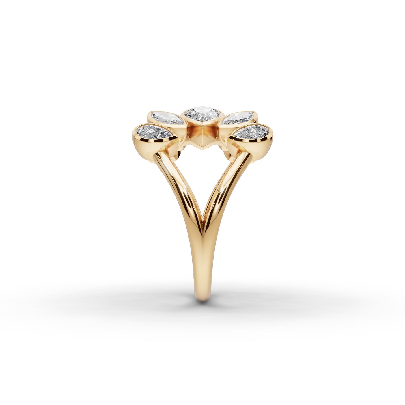 Royal Glow Pear Lab-Grown Diamond Cocktail Ring in yellow gold