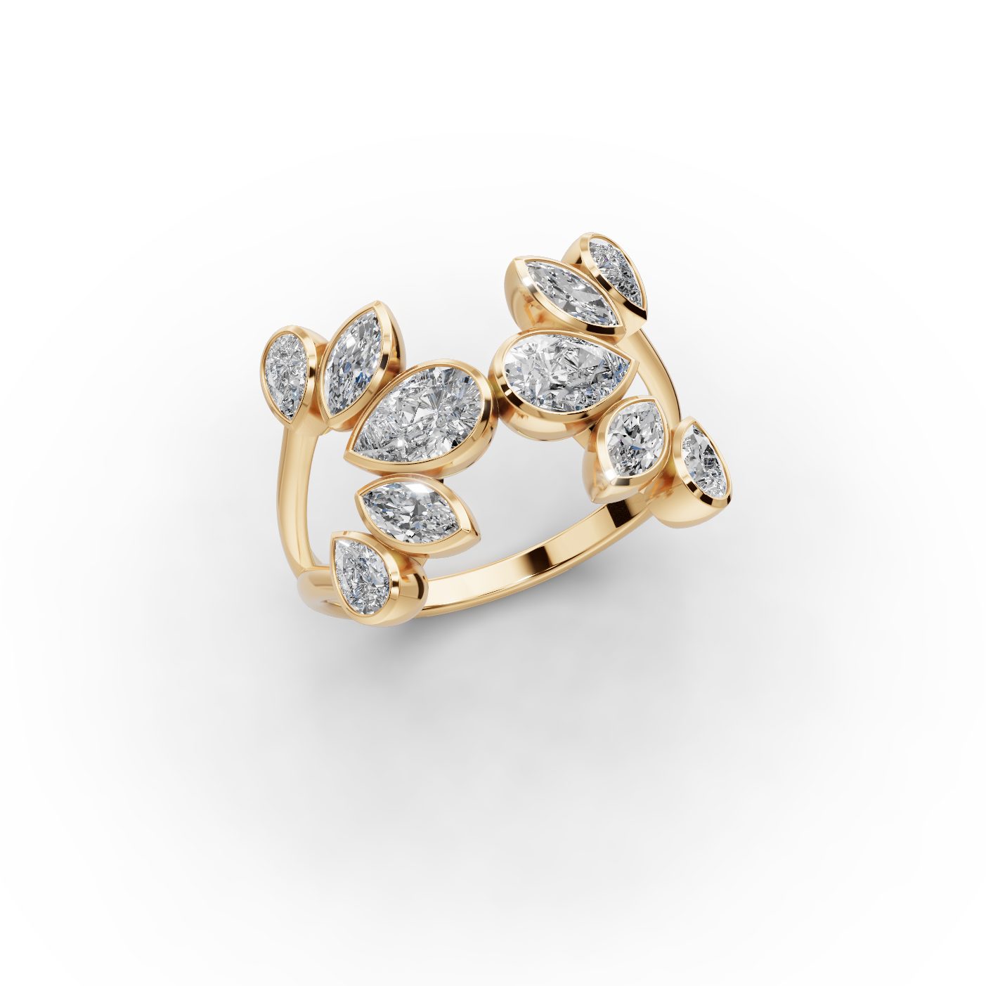 Royal Glow Pear Lab-Grown Diamond Cocktail Ring in yellow gold