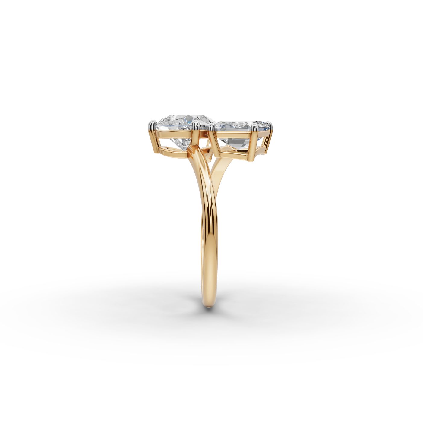 Regal Dew Pear Lab-Grown Diamond Two Stone Toi Et Moi in yellow gold