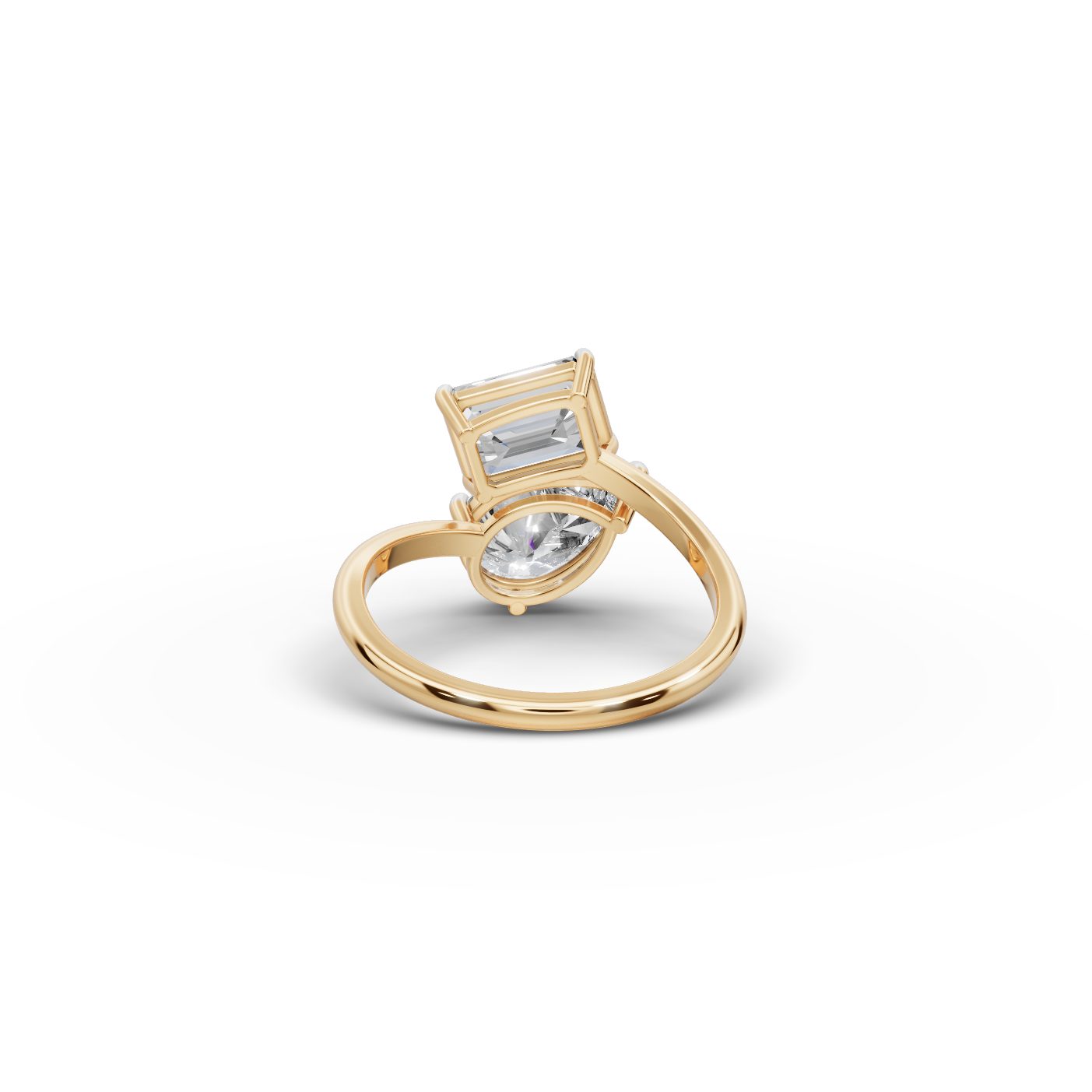 Regal Dew Pear Lab-Grown Diamond Two Stone Toi Et Moi in yellow gold