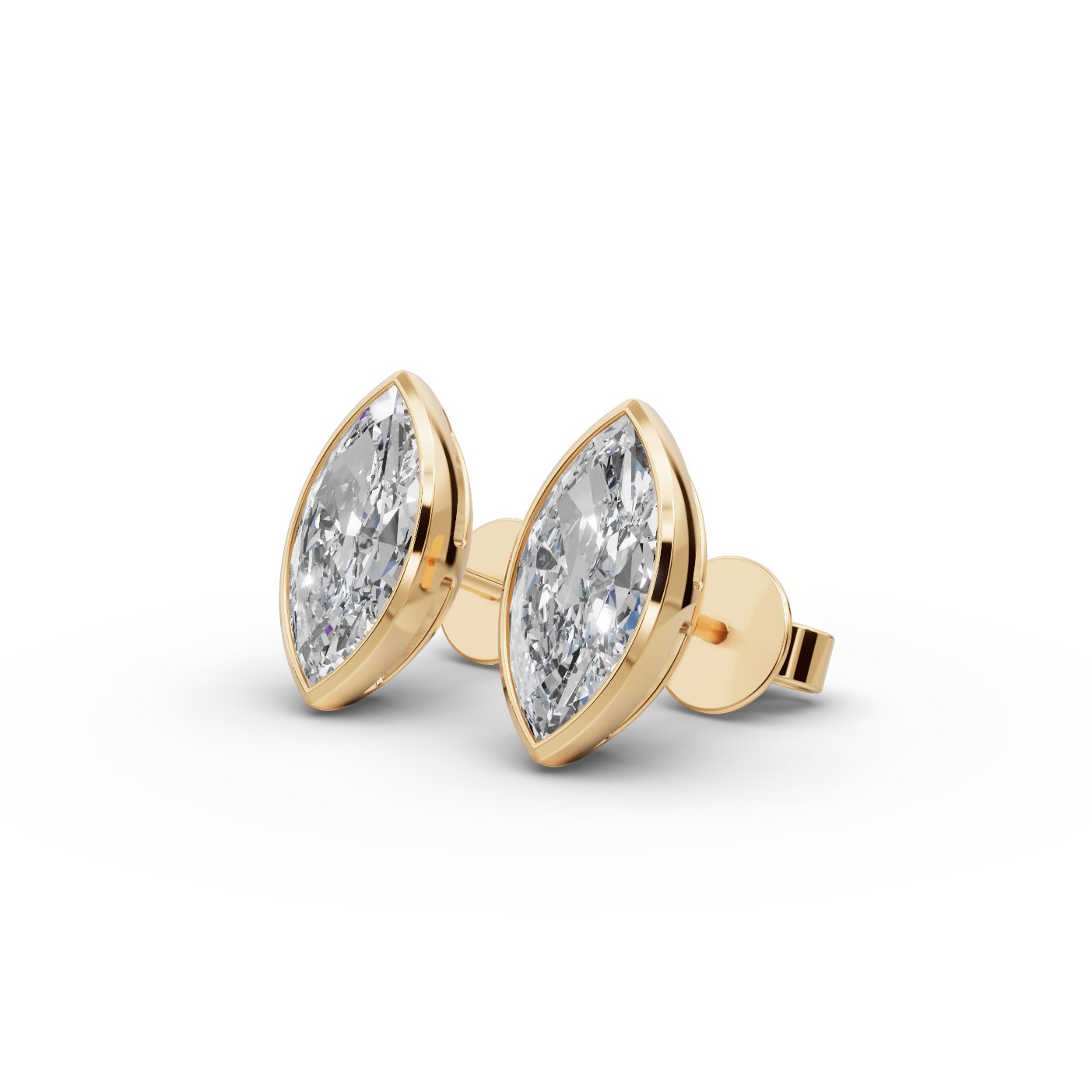 Everlasting Ember Marquise Lab-Grown Diamond Studs Earring in yellow gold, set with lab-grown diamonds