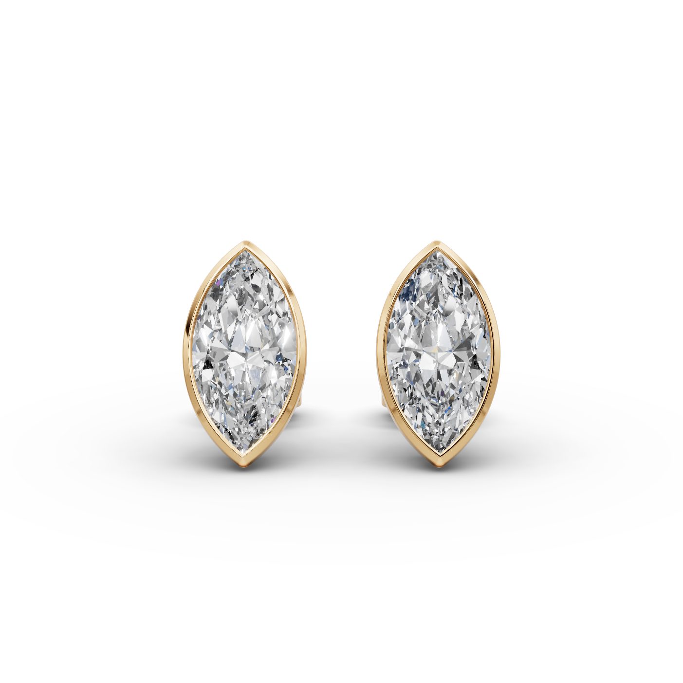 Everlasting Ember Marquise Lab-Grown Diamond Studs Earring in yellow gold